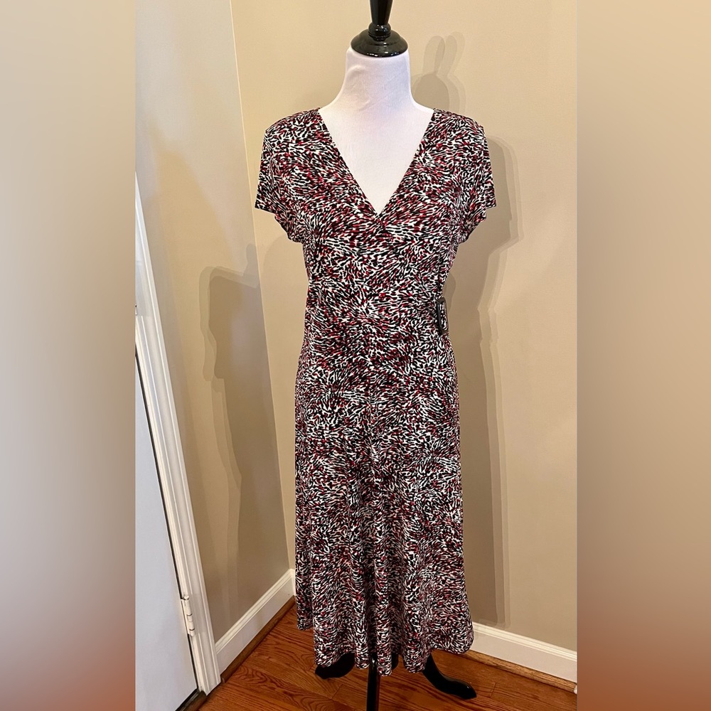 Rafael black red and white confetti dress Size Medium